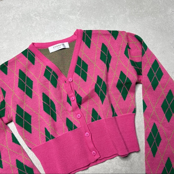 NEW! Storets Loretta Highteen Argyle Cardigan - Picture 10 of 12